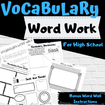 Preview of 5 Vocabulary Activities for High School Students