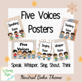5 Voices Posters for Music: Speak, Whisper, Sing, Shout, T