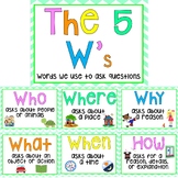 5 W's Question Words Anchor Charts