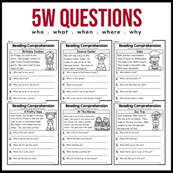 5 WH Questions - Reading Comprehension Passages [ Beginner ] by