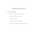 5 WRITING STRUCTURES, WRITING PATTERNS AND ACTIVITIES