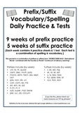 Prefix & Suffix (Spelling & Vocabulary) 3 Month Packet