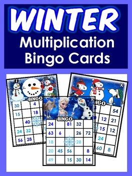 Preview of 5 Winter Multiplication Bingo - Grade 3