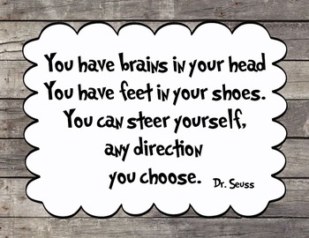 5 Wood background - Dr. Seuss Quote decor by The Comprehensive Counselor