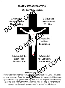 Preview of 5 Wounds Daily Examination of Conscience for Lent, Confession, Reconciliation