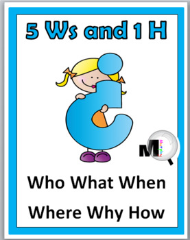 Preview of 5 Ws Posters Word Search Graphic Organizer & Flap Book