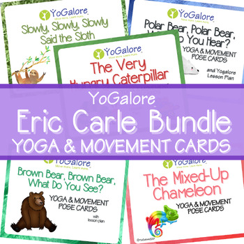 Preview of 5 Yoga & Movement Pose Card Sets BUNDLE (Eric Carle)