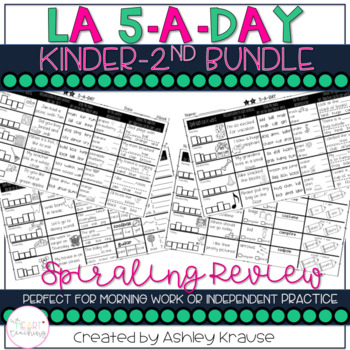 Preview of 5-a-Day LA: K-2 Spiraling Review BUNDLE Morning Work Homework