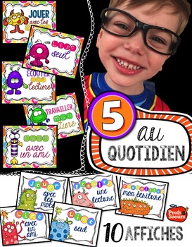 Preview of 5 au Quotidien : Affiches / Gratuit / french daily 5 posters