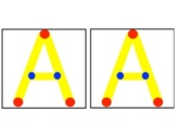 OT 5" boxes letter A tracing/copying with visual dot cues