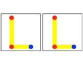 5" boxes letter L tracing/copying with visual dot cues