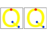 OT 5" boxes letter Q tracing/copying with visual dot cues