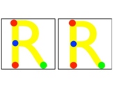 OT 5" boxes letter R  tracing/copying with visual dot cues