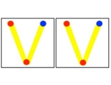 OT 5" boxes letter V tracing/copying with visual dot cues