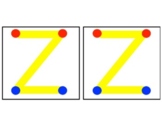 OT 5" boxes letter Z tracing/copying with visual dot cues