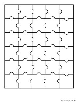 5 by 6 Jigsaw Puzzle Printable Template - PDF by Clipart Diaries