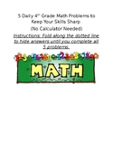 5 days of 4th Grade Math Review for Distance Learning EASY