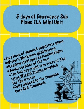 Preview of 5 days of Emergency Sub Plans eLearning ELA Mini Unit