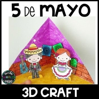 Preview of 5 de mayo 3D craft Mexico craftivity manualidad cinco triorama fiesta Latino