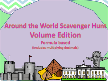 Preview of 5.md.5 Volume Scavenger Hunt formula based (includes decimals)