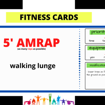 Preview of 5-minute Fitness Workout Cards - Single Exercise / Task Oriented / Body Weight