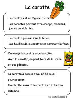 5 petites lectures - Les légumes by Les Créations JOOLOO | TpT