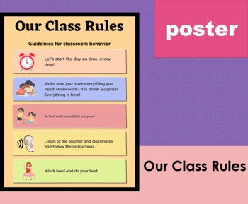 Preview of 5 principales class rules for student