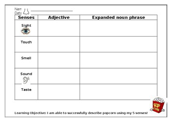 Preview of 5 senses: Expanded noun phrases