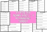 5 senses sensory poem templates