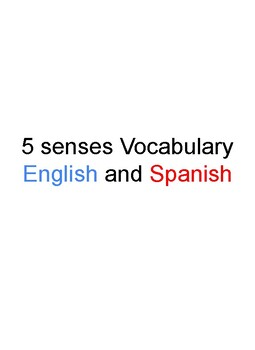 Preview of 5 senses vocabulary / 5 sentidos vocabulario