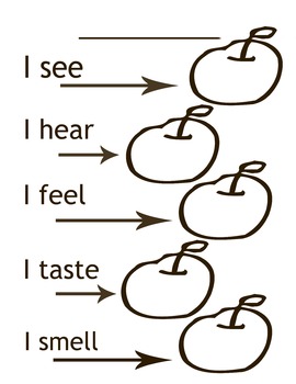 Preview of Apple Description 5 senses writing