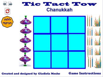 Preview of 5 tic tack tow for Chanukkah English
