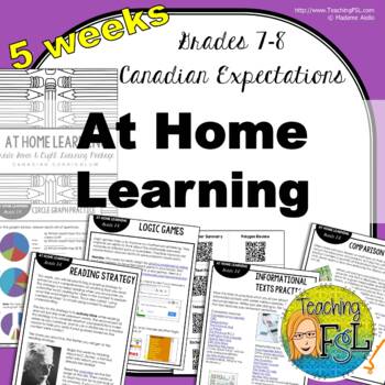 Preview of 5-week bundle - At Home Learning Lessons - Gr 7/8 Canada