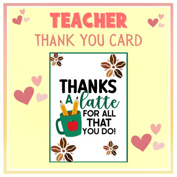 Preview of 5"x7" Teacher Appreciation Card, Foldable Thank You Card for Educators