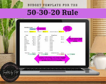 Preview of 50-30-20 Budget Rule - Personal Finance - Personal Budget - Google Sheets