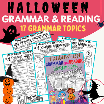 Preview of 50+ 3rd, 4th and 5th Grade Halloween Grammar and Reading Worksheets activity