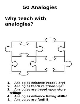 Preview of 50 Analogies with Word Bank Test Prep Vocabulary Practice