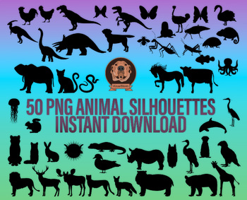 Preview of Animal Silhouette Clipart Bundle - Wildlife Habitat Png Clip Art
