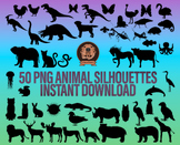 Animal Silhouette Clipart Bundle - Wildlife Habitat Png Clip Art