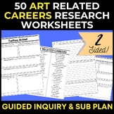 50 Art Related Careers Research Worksheets- Guided Inquiry
