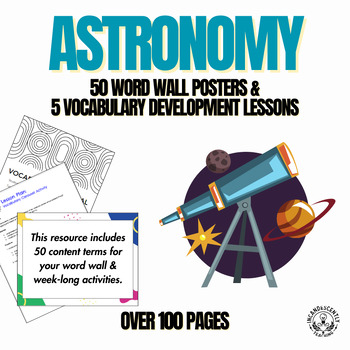 Preview of 50 Astronomy Terms & Meanings for a Word Wall & 5 Vocabulary Building Activities