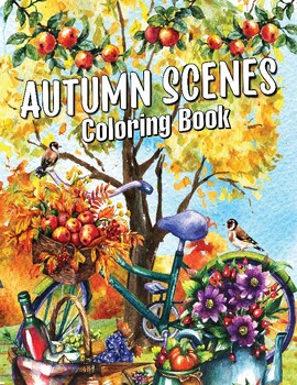 Preview of 50 Autumn Scenes and Fall Coloring Pages - PDF Printable