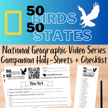 Preview of 50 BIRDS 50 STATES Note-Taking Half-Sheets | Nat Geo Kids Video Companion
