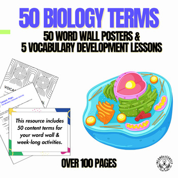 Preview of 50 Biology Word Wall Posters & 5 Vocabulary Building Lesson Plans