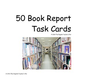 Preview of 50 Book Report Reading Task Cards