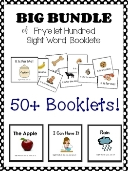 Preview of 50 Booklets Biggest Best Bundle Fry First Hundred 100 Sight Words!