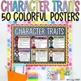50 Character Trait Posters, Character Education, SEL Counseling