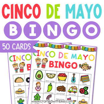 50 Cinco De Mayo Bingo Cards Classroom Game, Bingo Game, Party Game ...