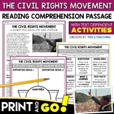 Civil Rights Movement Black History Month Reading Passages