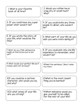 50 Conversation Starters for School and Home, End of Year, Distance ...